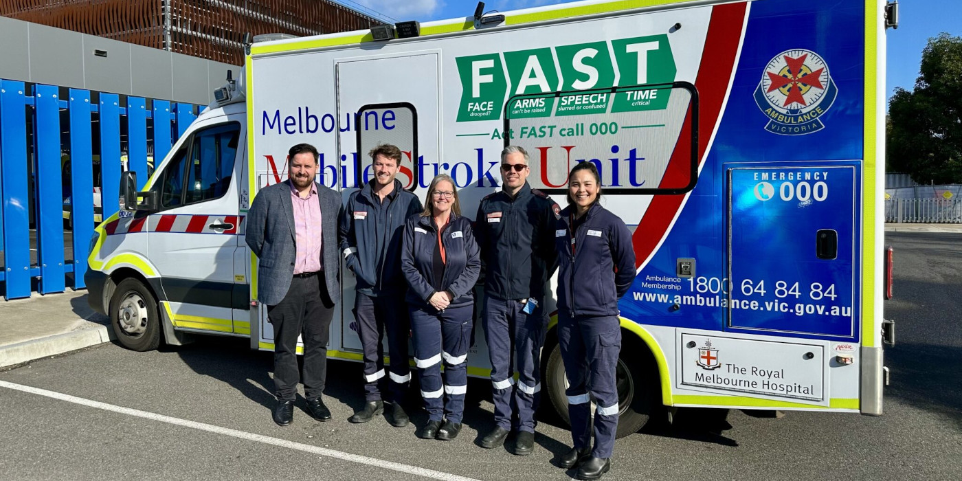 Michael Valente with the Mobile Stroke Unit team