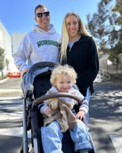 Mitchell with his parents, Adam and Melissa.